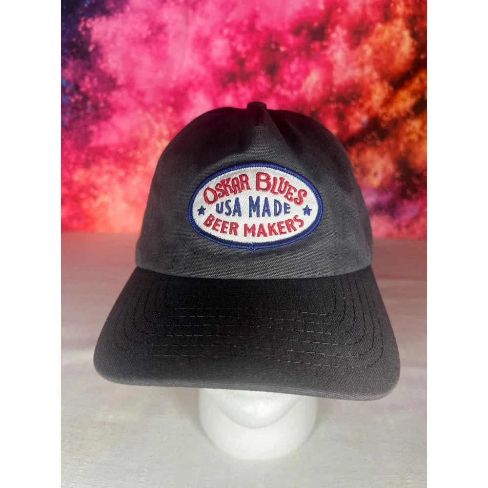 Oskar Blues Brewery Snapback Hat Gray USA Made Beer Makers Patch Trucker Cap